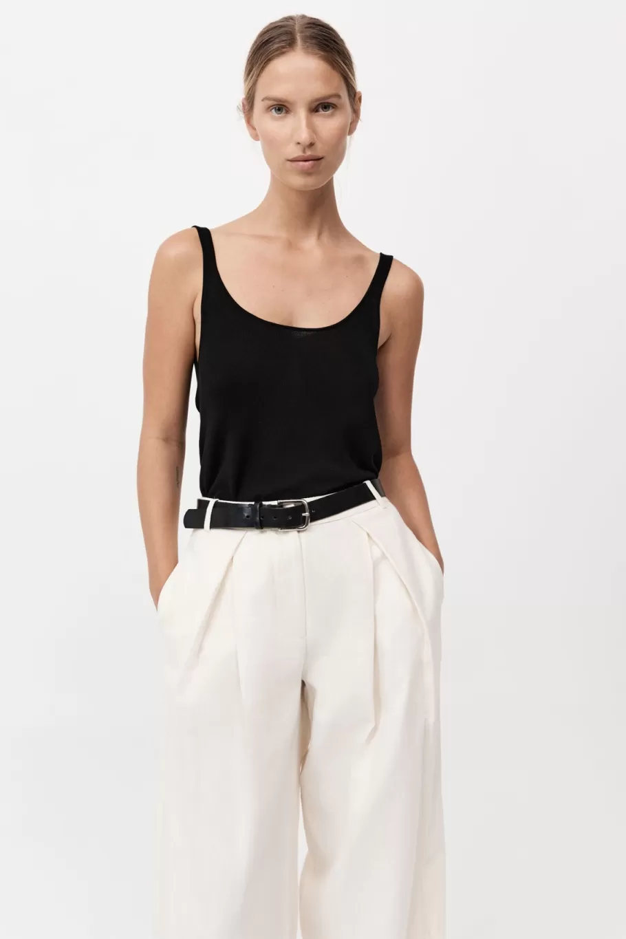 Tops | Singlets | St. Agni Cowl Back Cami - Black