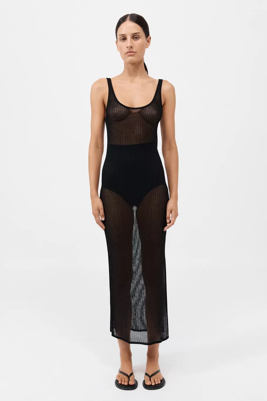 Dresses | Knitwear | St. Agni Fine Crochet Tank Dress - BLACK