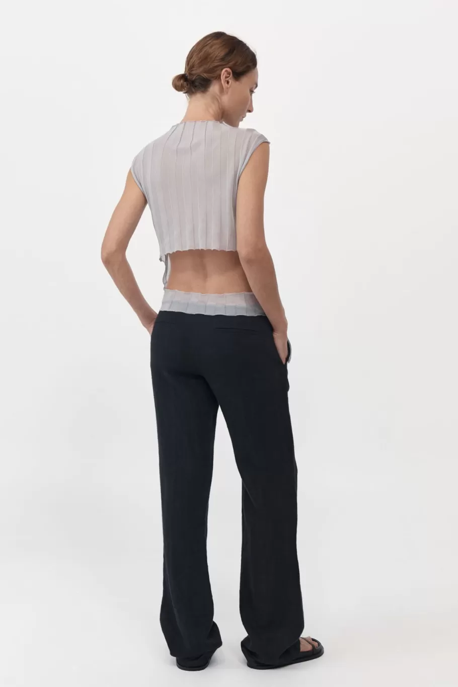 Knitwear | St. Agni Fine Pleat Knit Top - SILVER