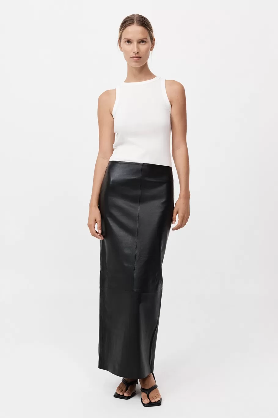 Leather | Skirts | St. Agni Leather Column Skirt - BLACK