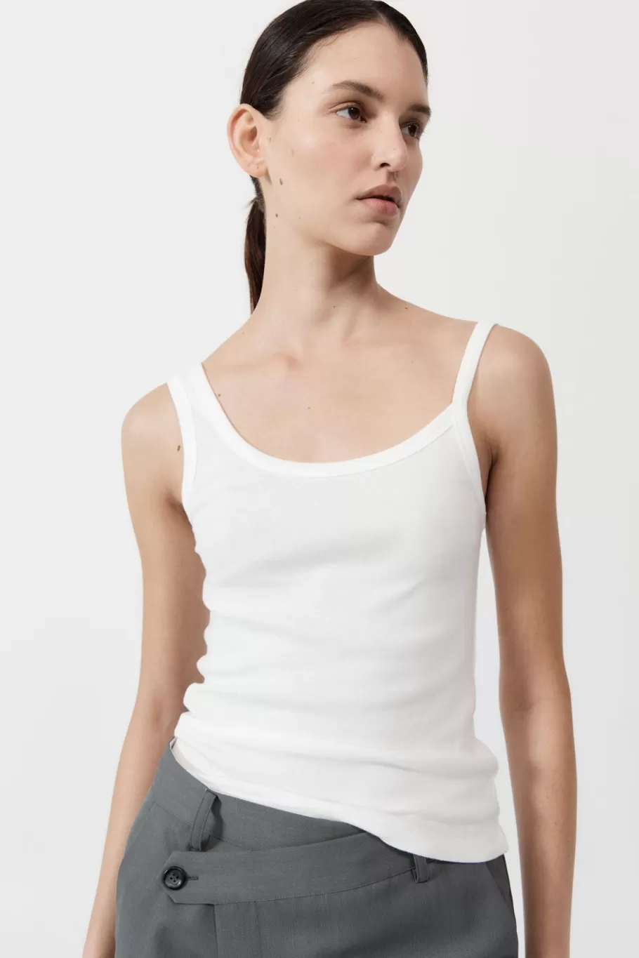 Basics | Tops | St. Agni Organic Cotton Asymm Tank - WHITE