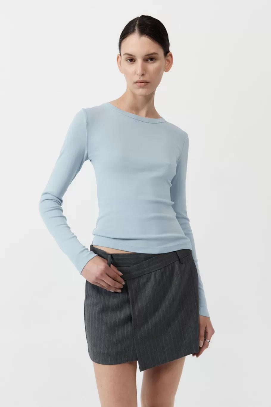 Basics | Tops | St. Agni Organic Cotton Long Sleeve Top - STONE BLUE
