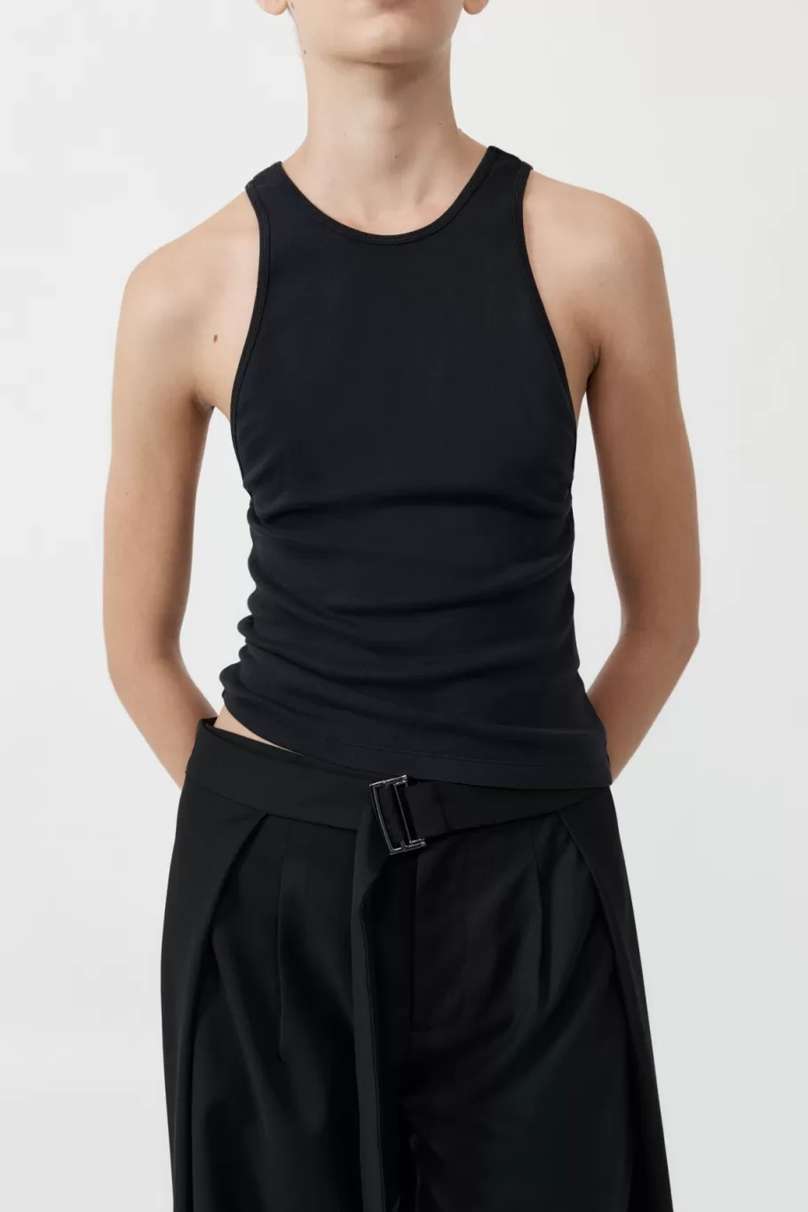Basics | Tops | St. Agni Organic Cotton V Back Tank - BLACK