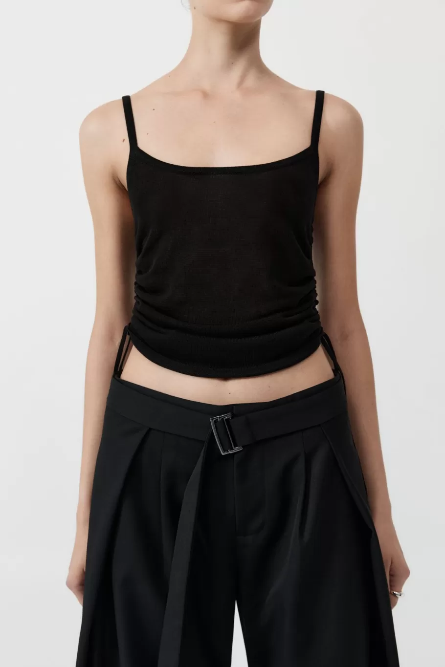 Tops | Singlets | St. Agni Ruched Tank - BLACK