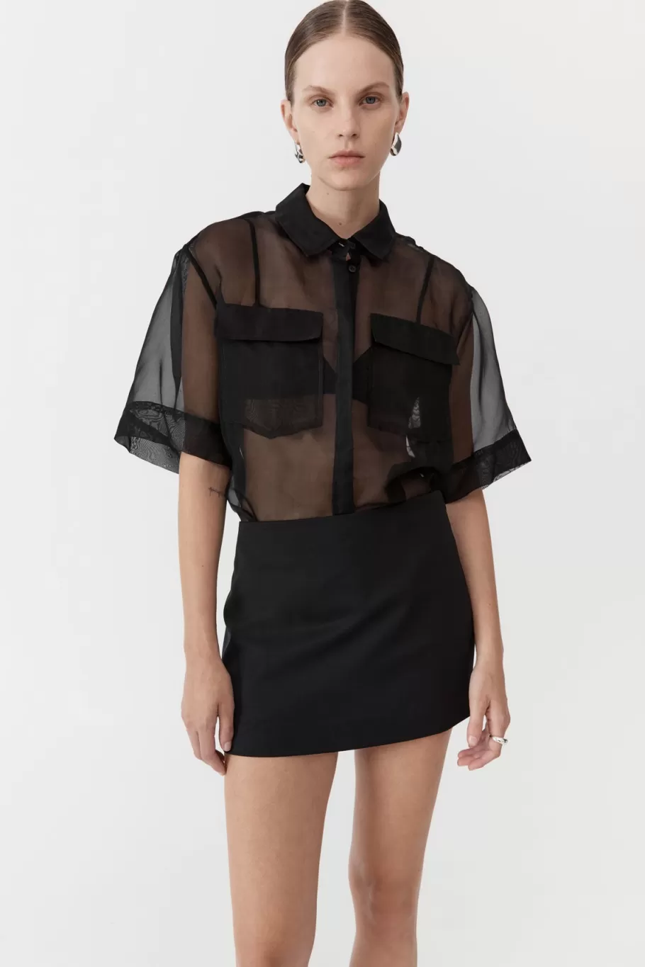 Tops | Shirts | St. Agni Sheer Organza Shirt - Black