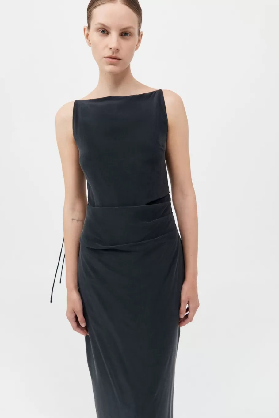 Dresses | St. Agni Silk Tuck Dress - BLACK