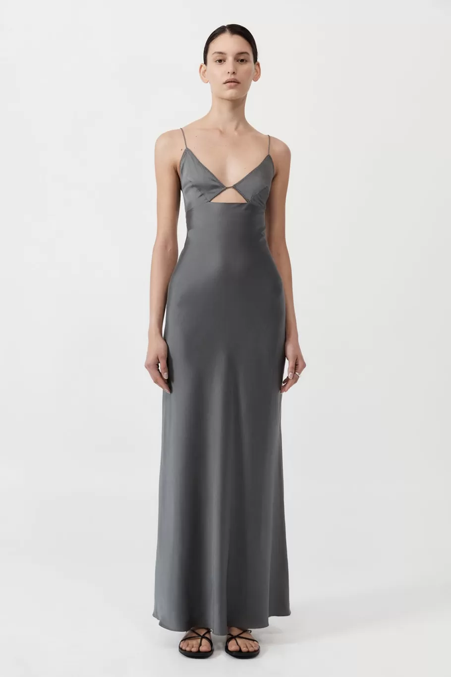 Dresses | St. Agni Soft Silk Bra Bias Slip - PEWTER GREY