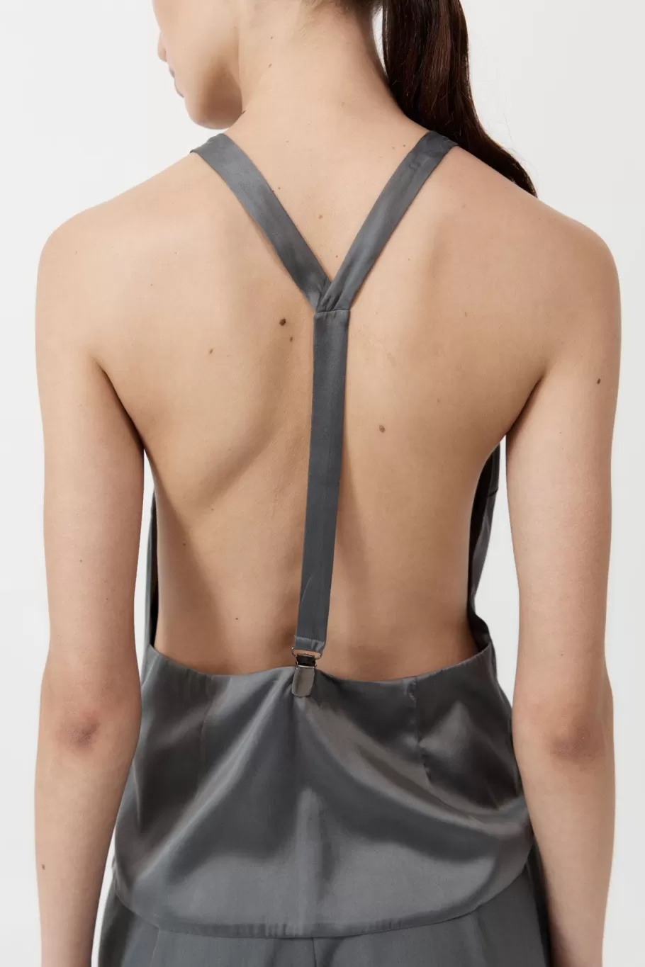 Tops | St. Agni Soft Silk Suspender Top - PEWTER GREY