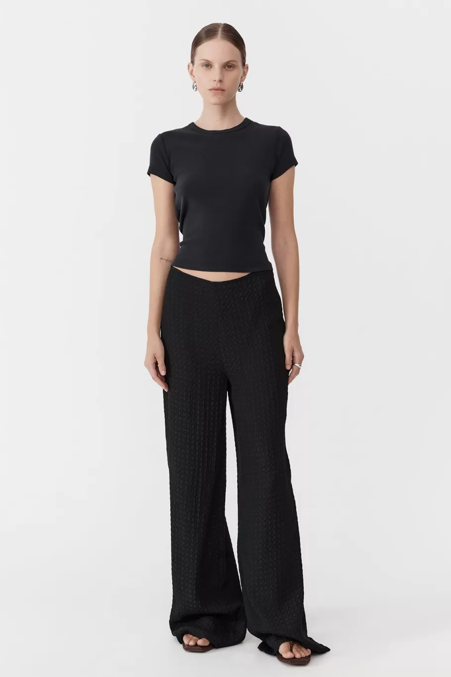 Pants | St. Agni Textured Silk Pants - Black