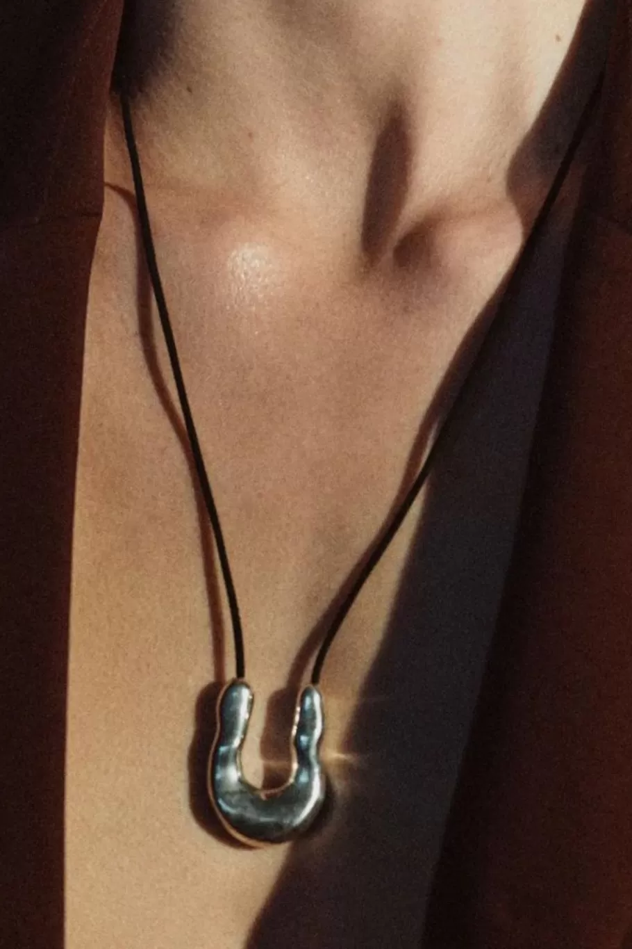 Jewellery | St. Agni Wishbone Pendant - Black - By AGMES