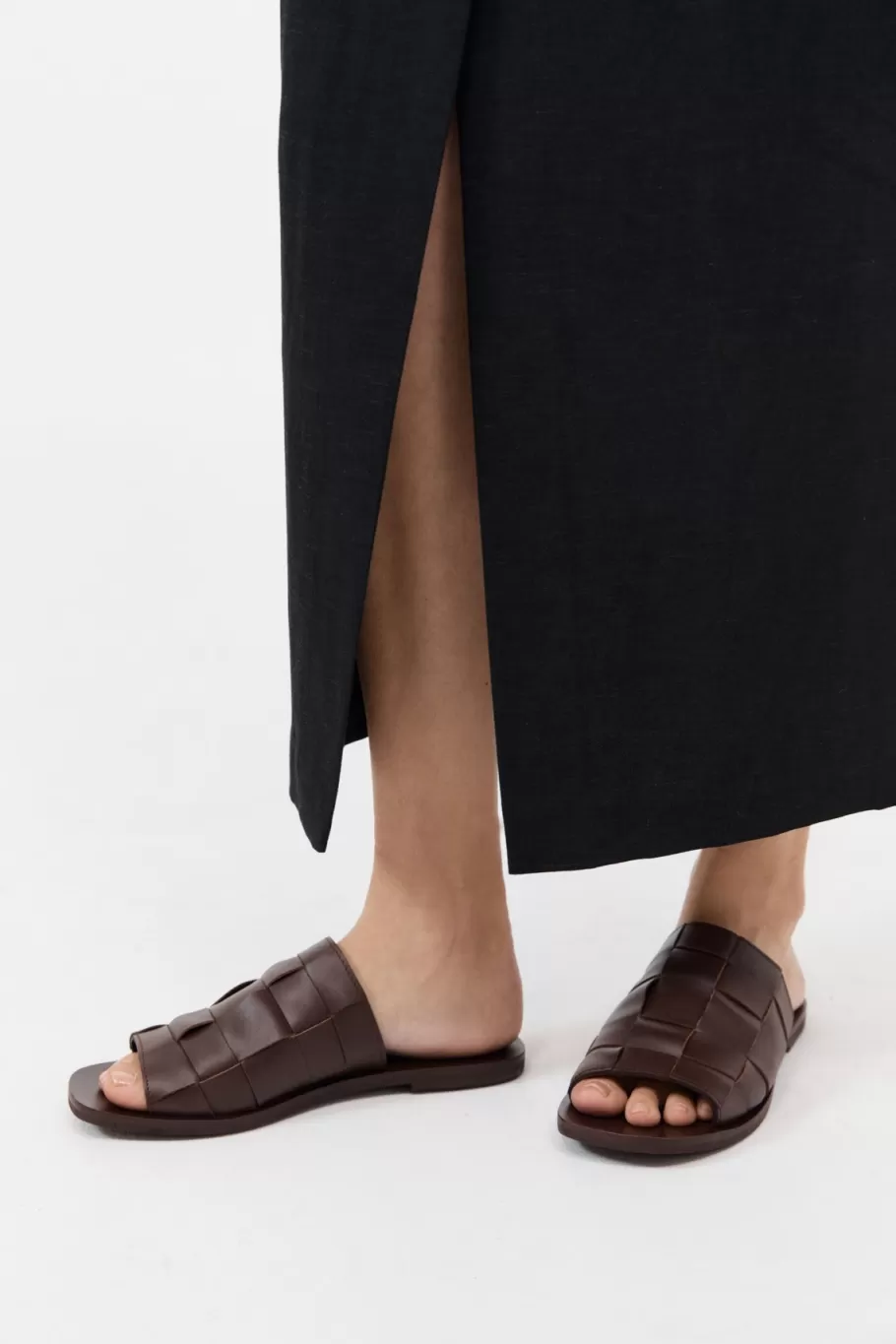 Flats | St. Agni Woven Flats - CHOCOLATE