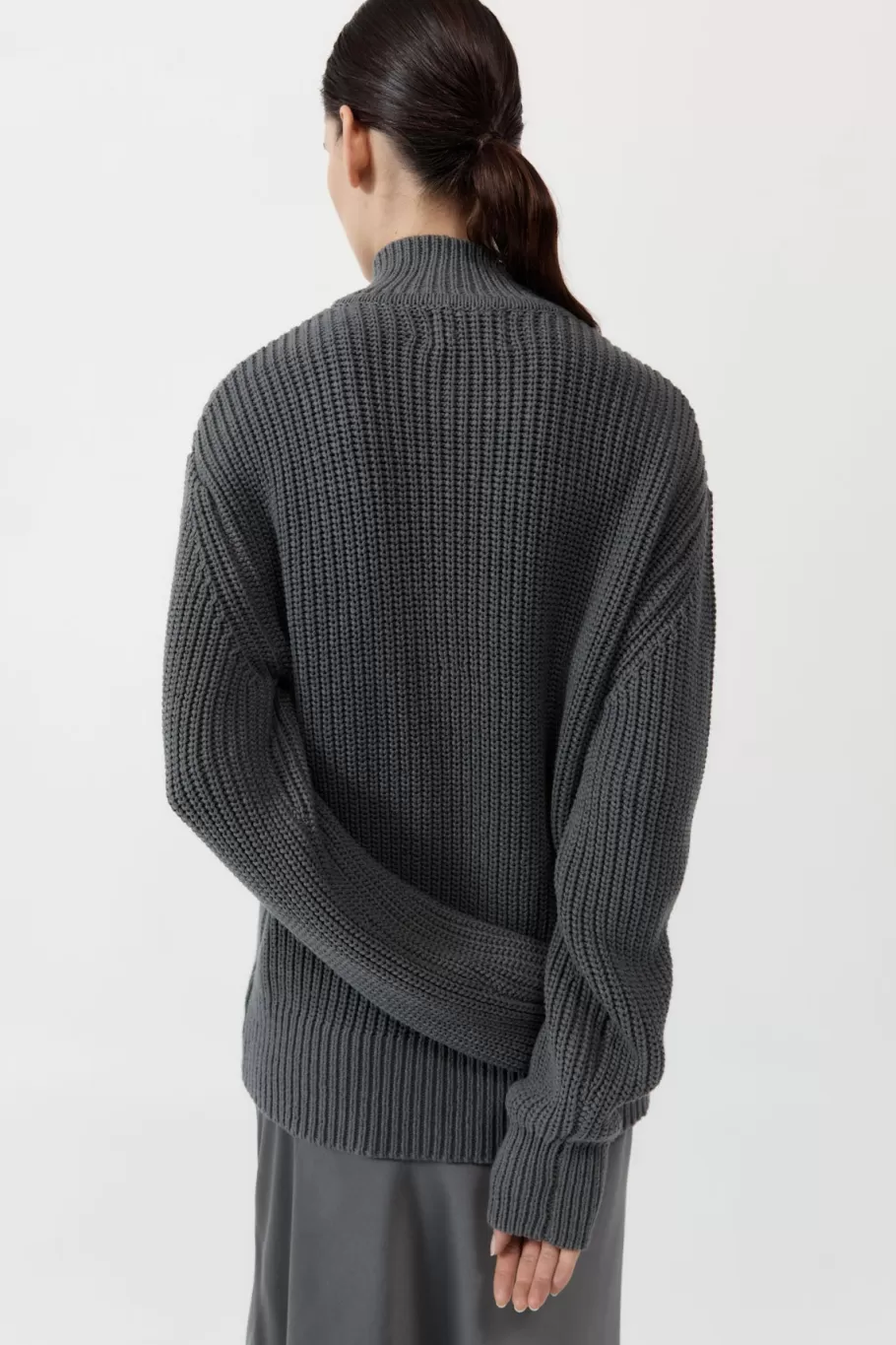Jumpers | Knitwear | St. Agni Zip Detail Cardigan - SMOKE
